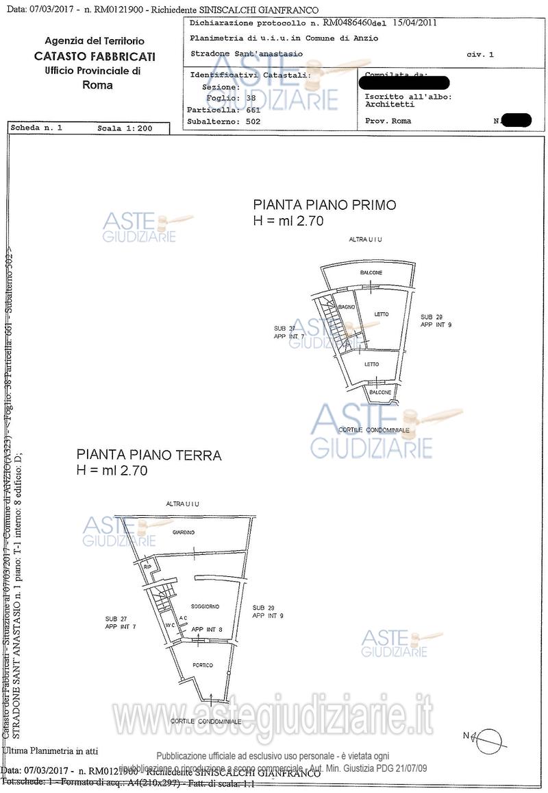 Planimetria del bene