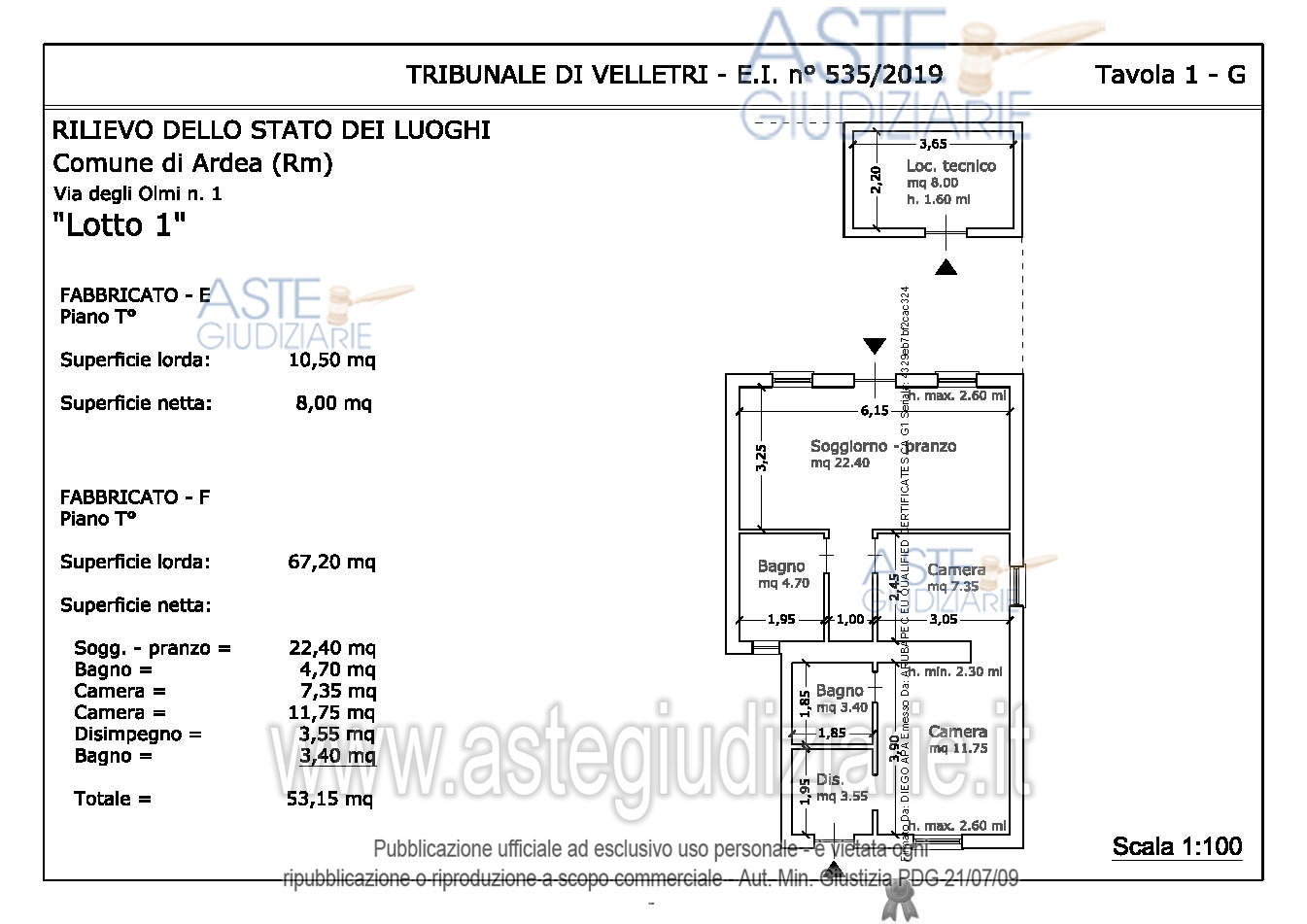 Planimetria del bene