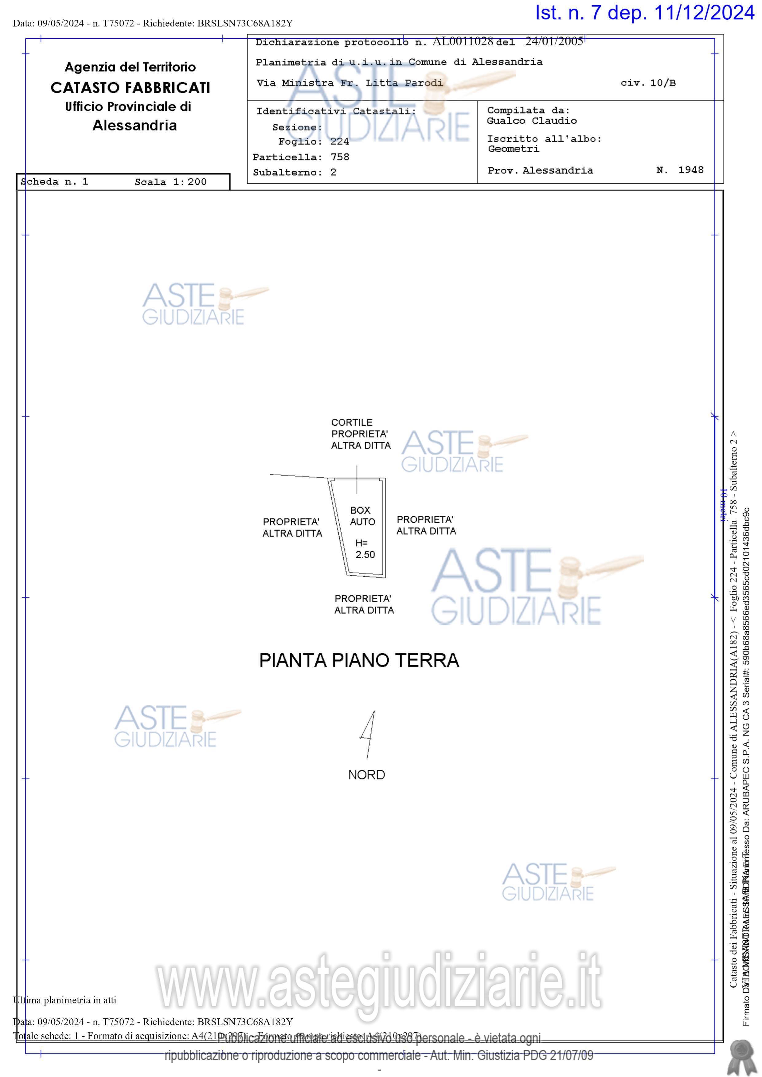 Planimetria del bene