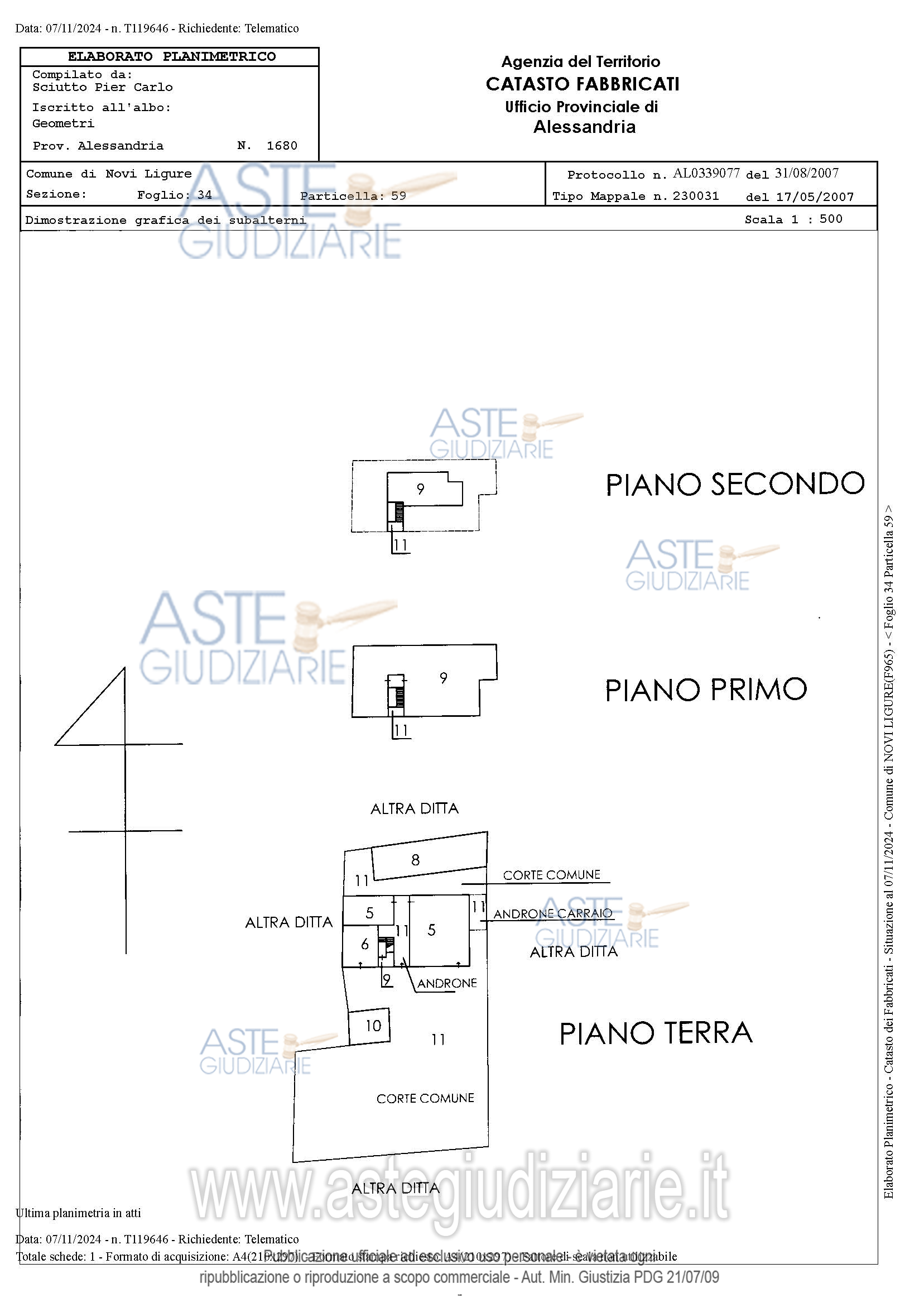 Planimetria del bene