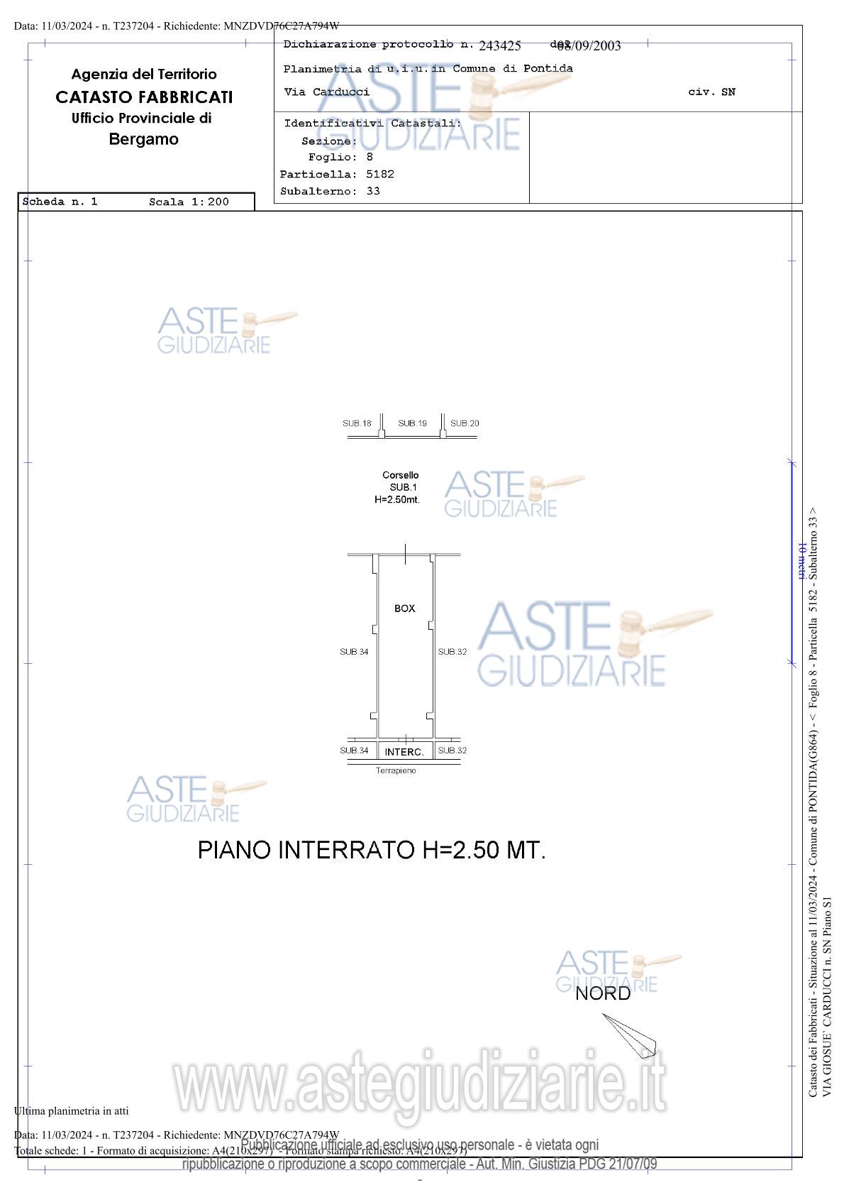 Planimetria del bene