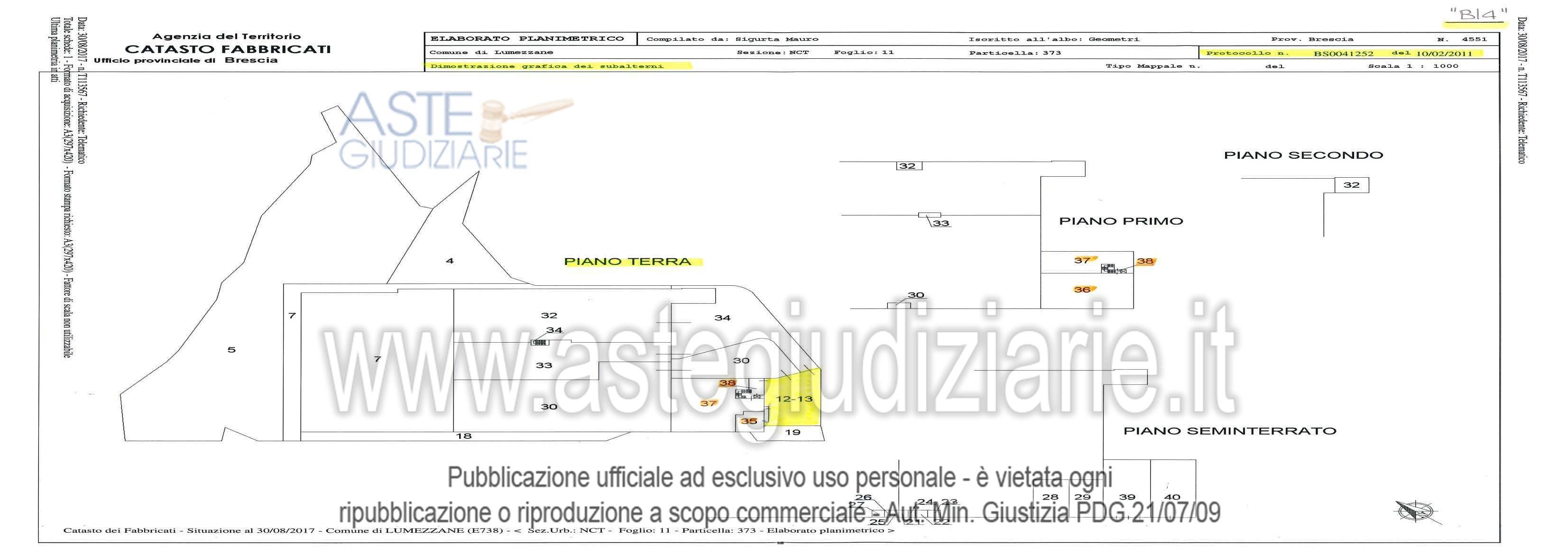 Planimetria del bene