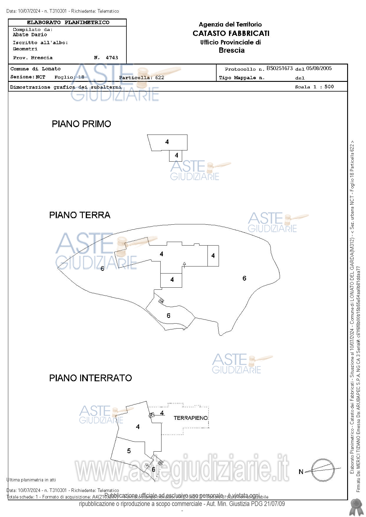 Planimetria del bene