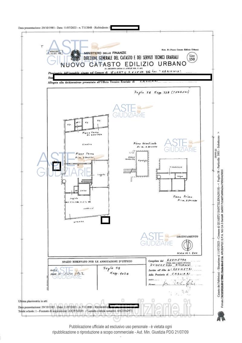 Planimetria del bene