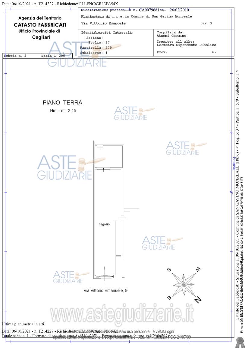 Planimetria del bene