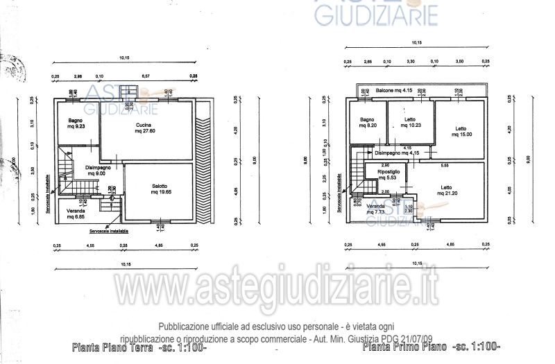 Planimetria del bene