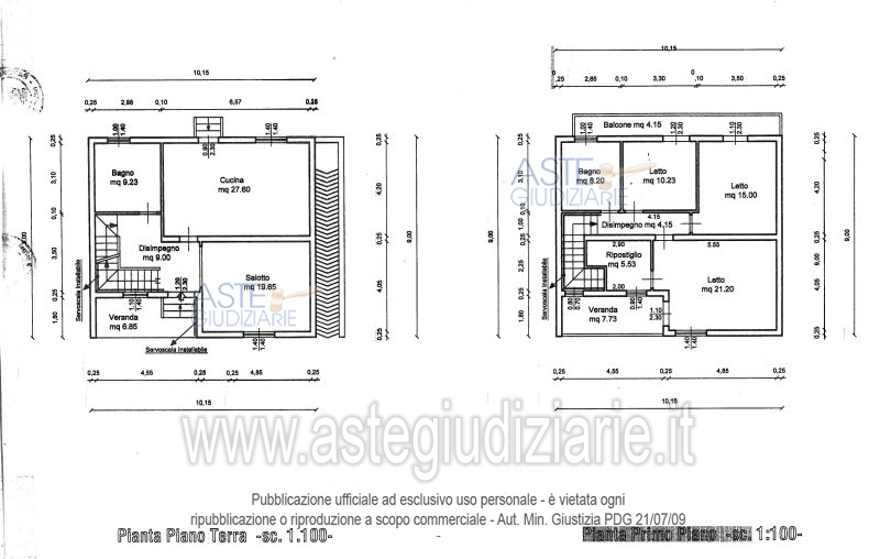 Planimetria del bene