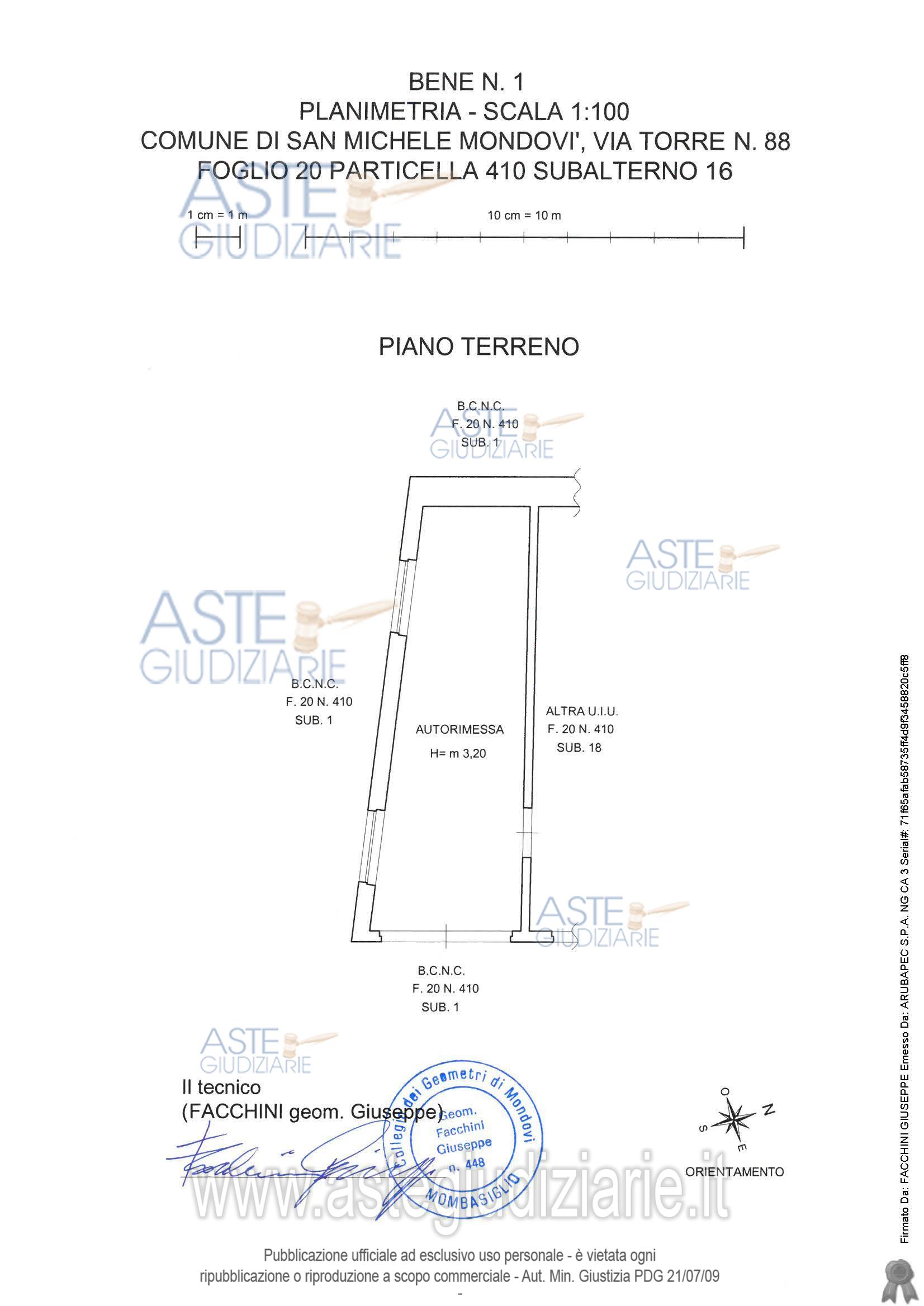 Planimetria del bene