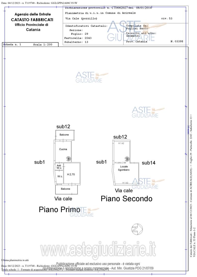 Planimetria del bene