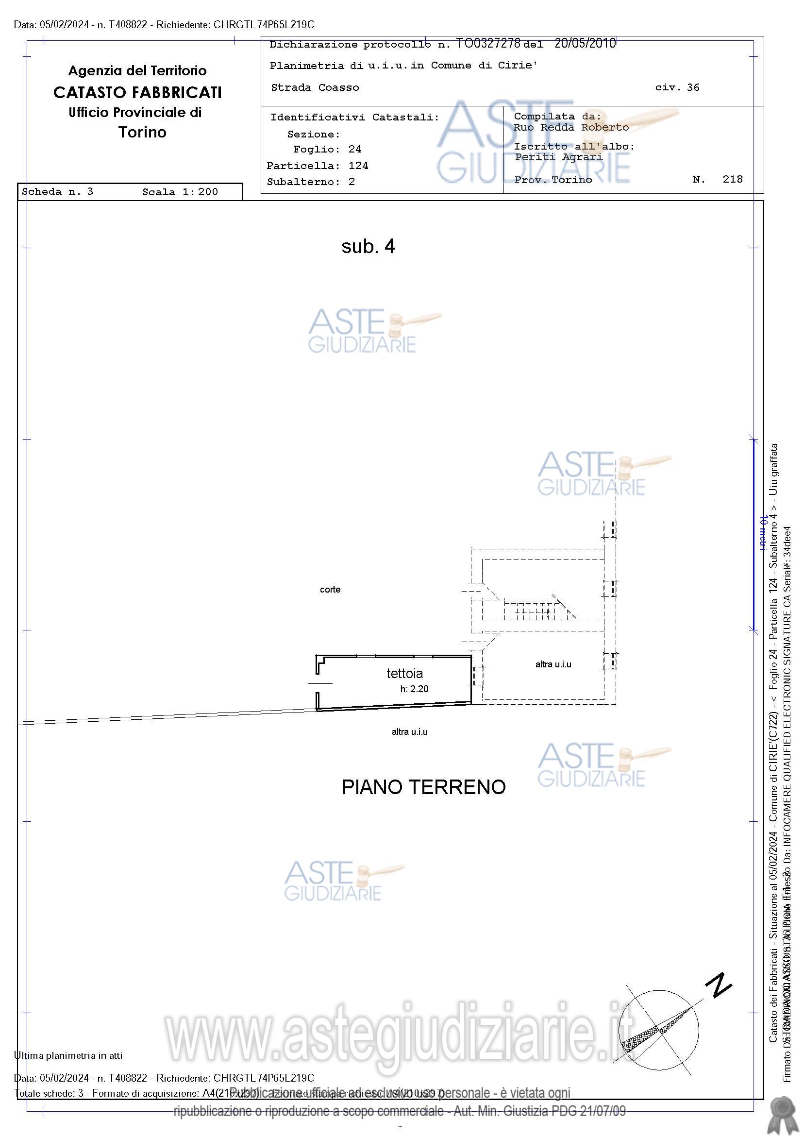 Planimetria del bene