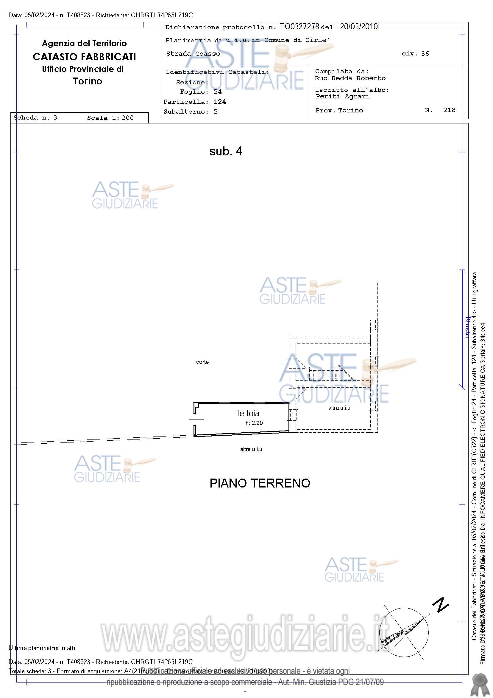 Planimetria del bene