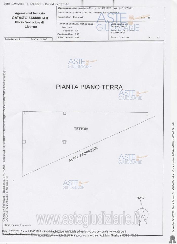 Planimetria del bene