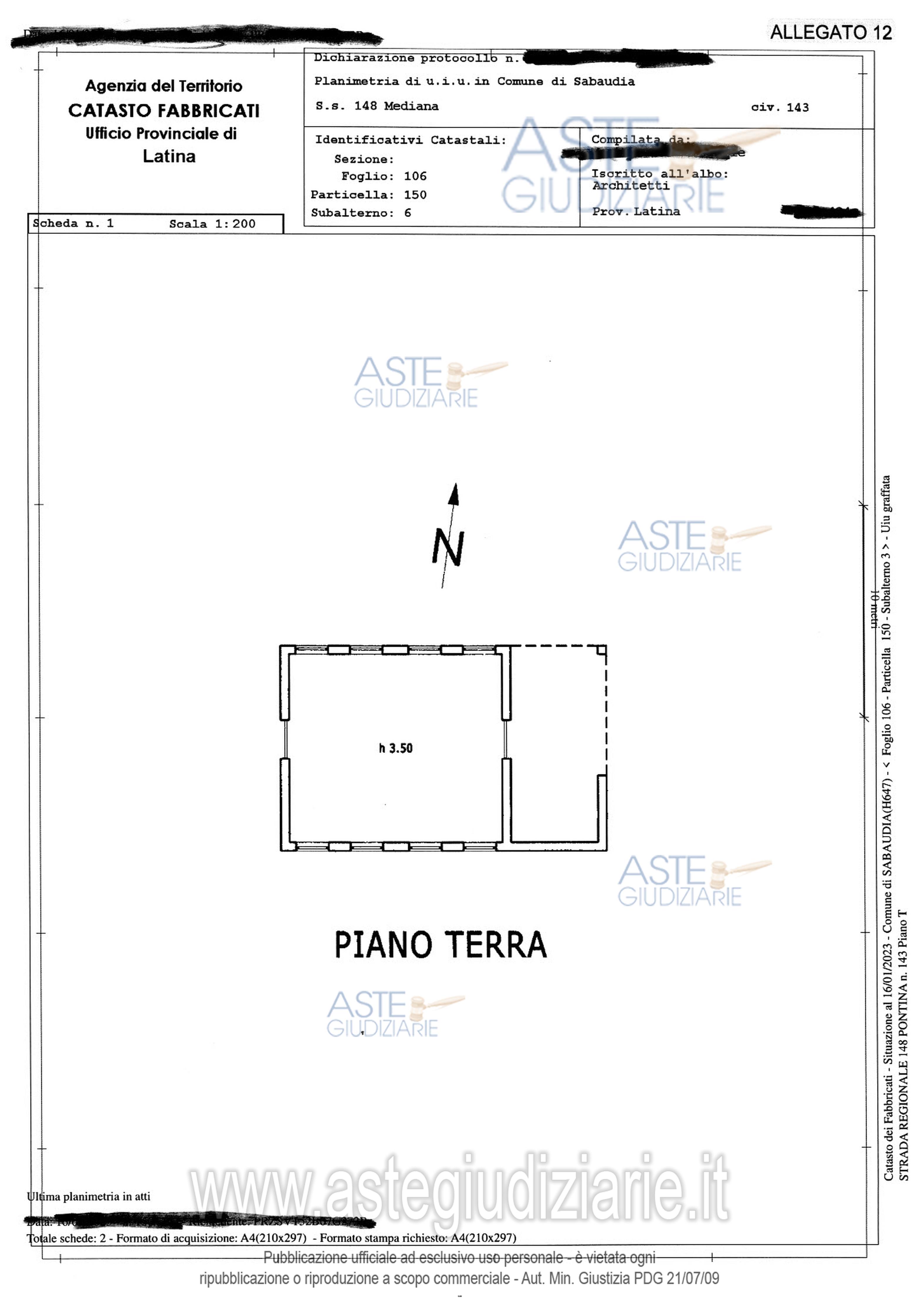 Planimetria del bene