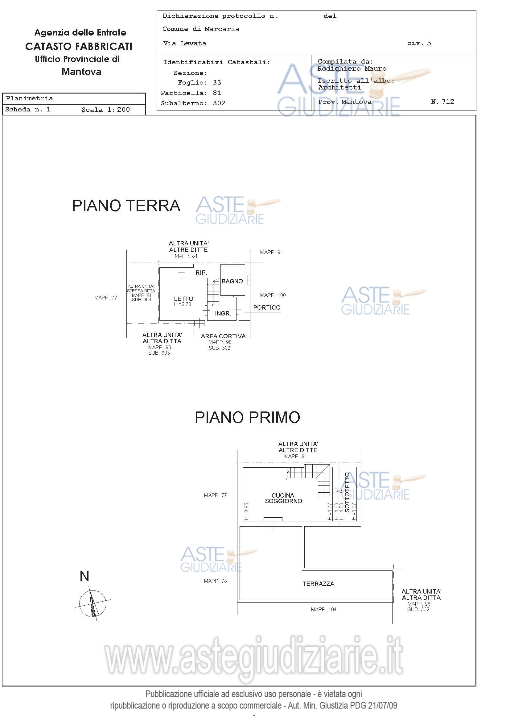 Planimetria del bene