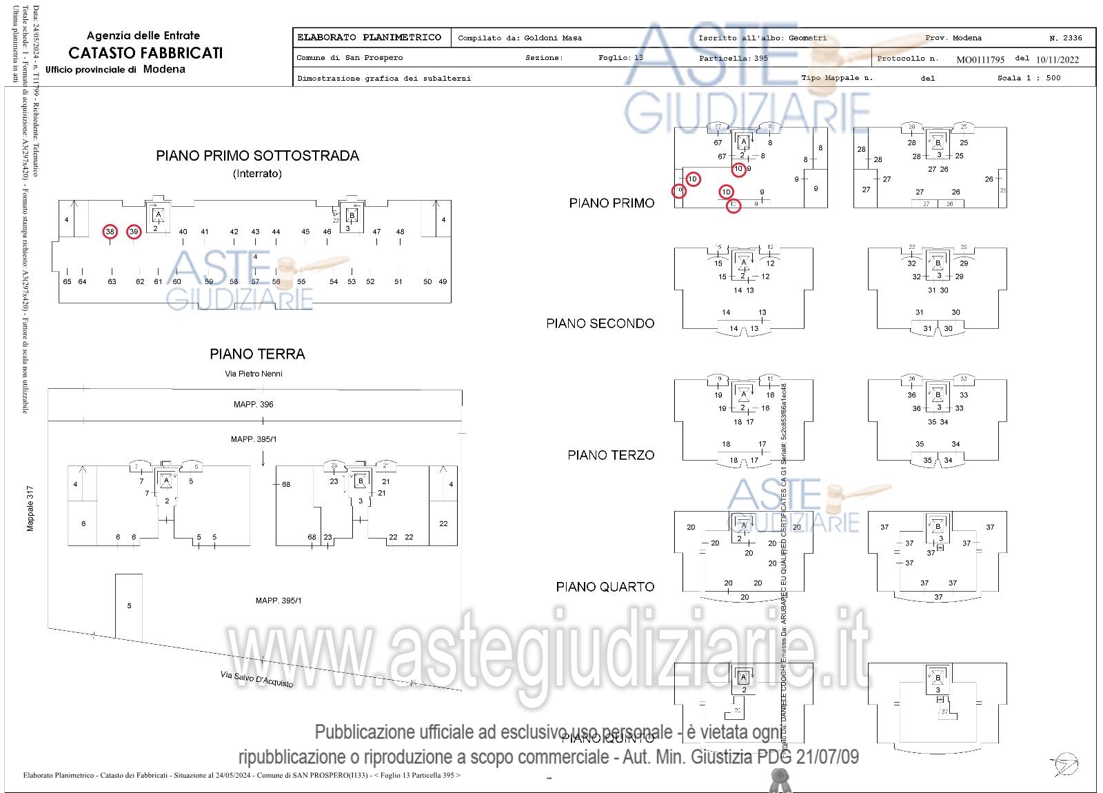 Planimetria del bene