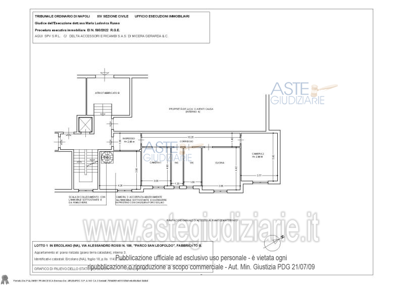 Planimetria del bene