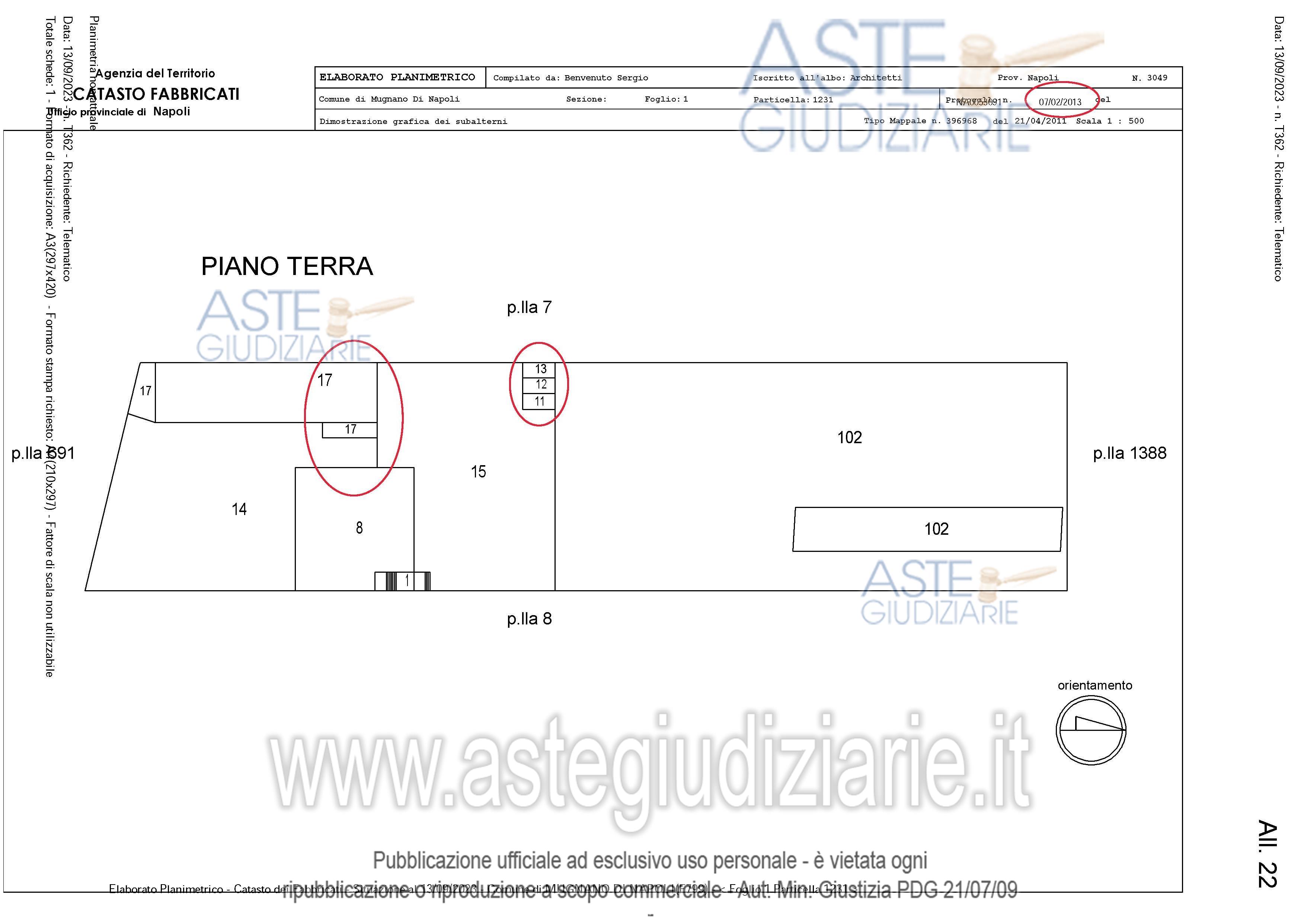 Planimetria del bene