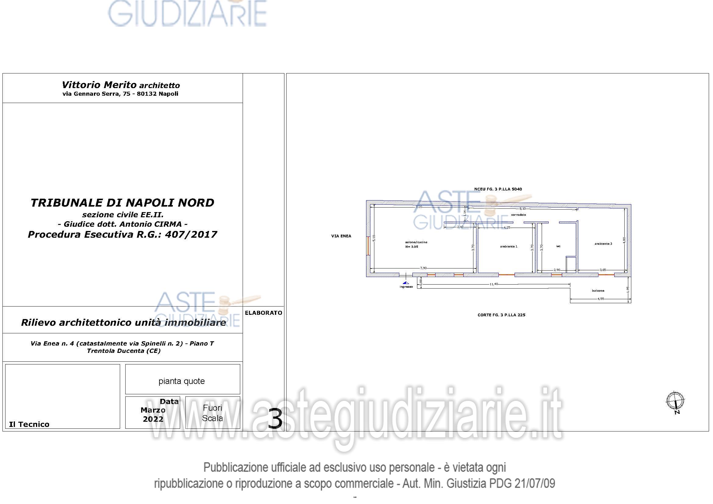 Planimetria del bene