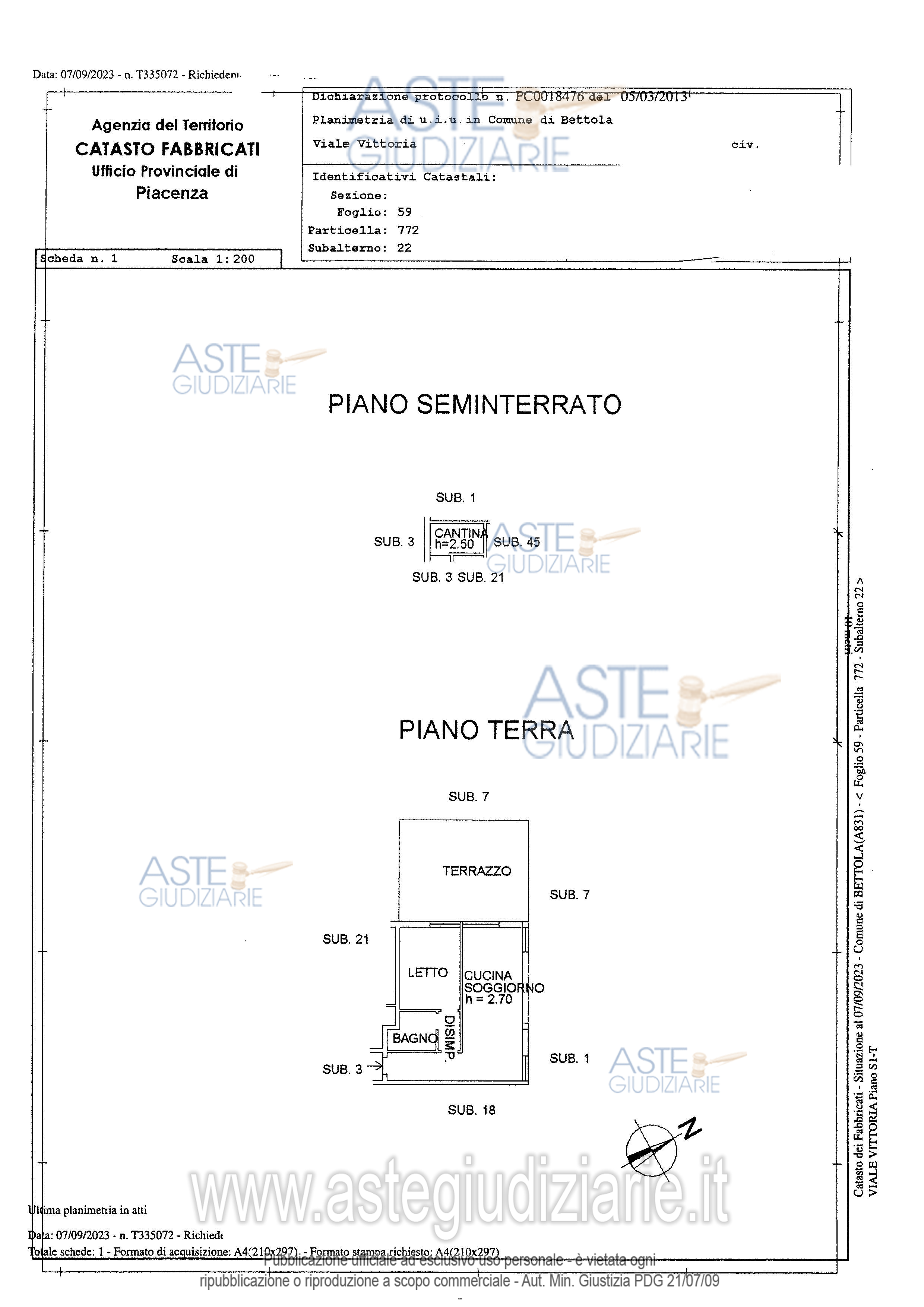 Planimetria del bene