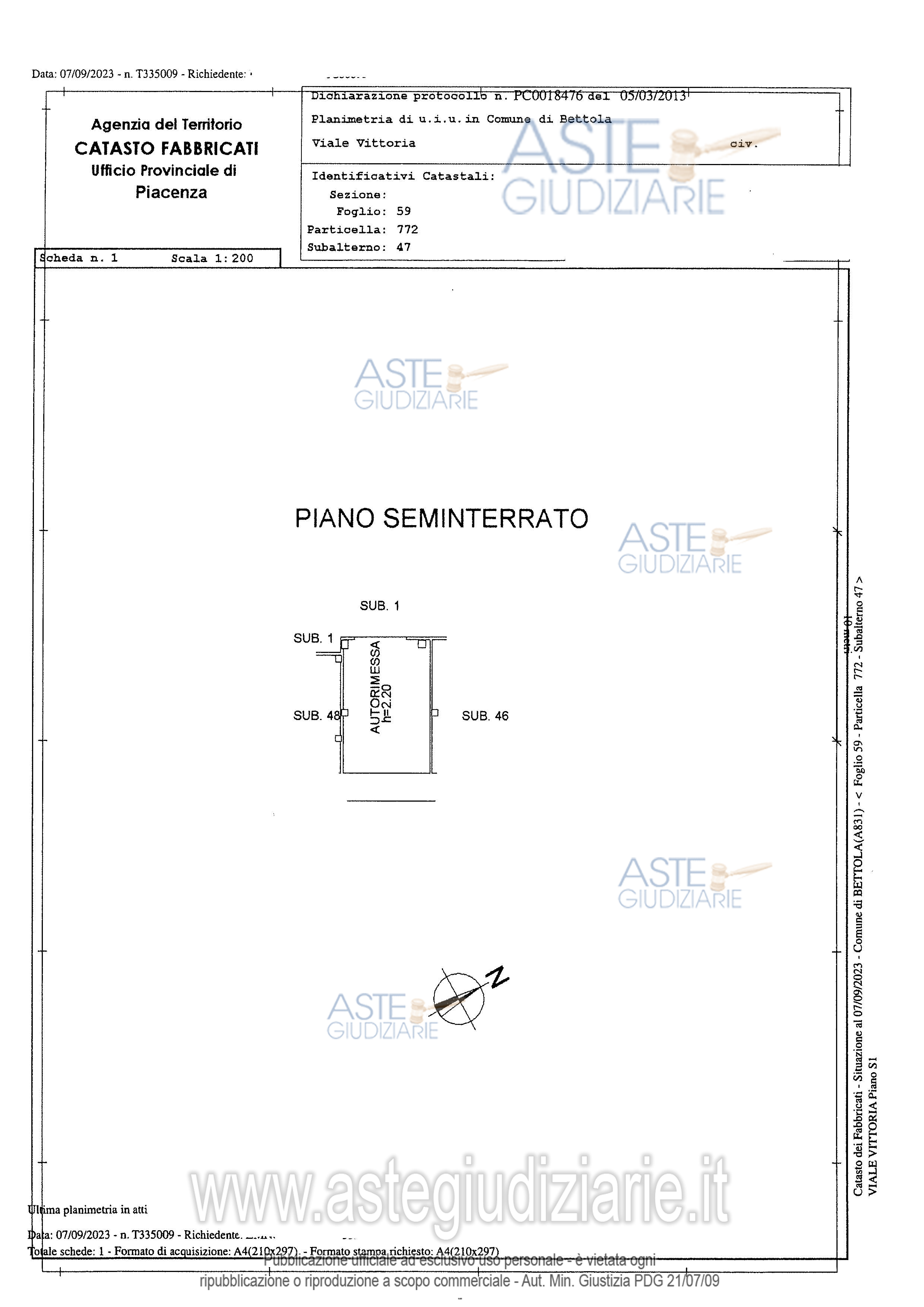 Planimetria del bene