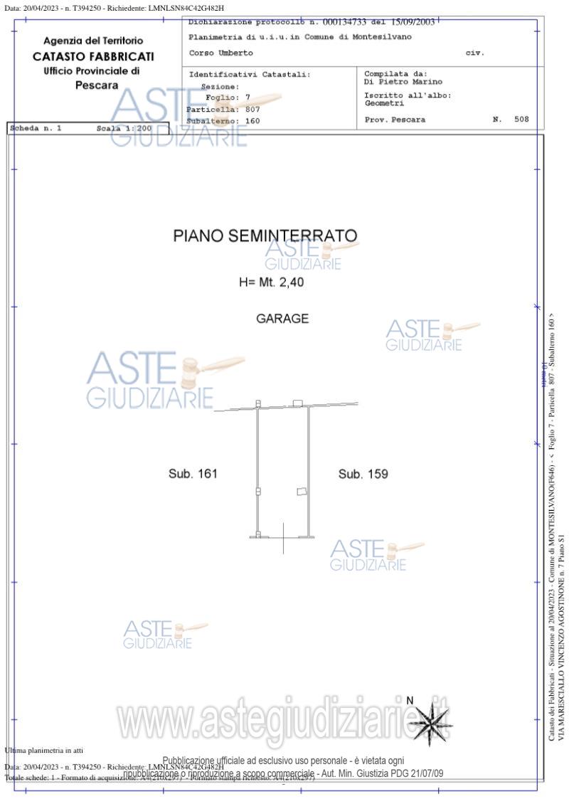 Planimetria del bene