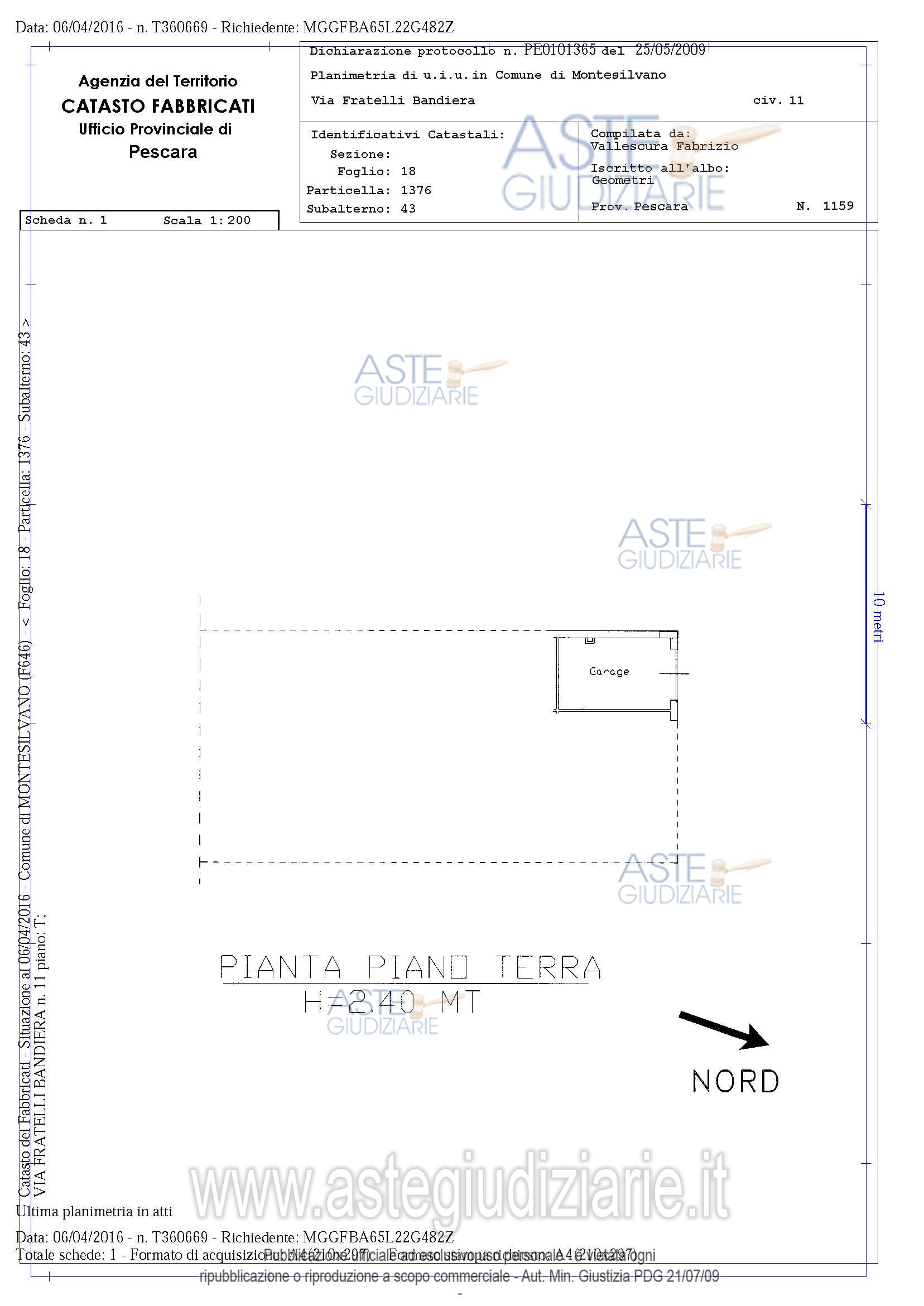 Planimetria del bene