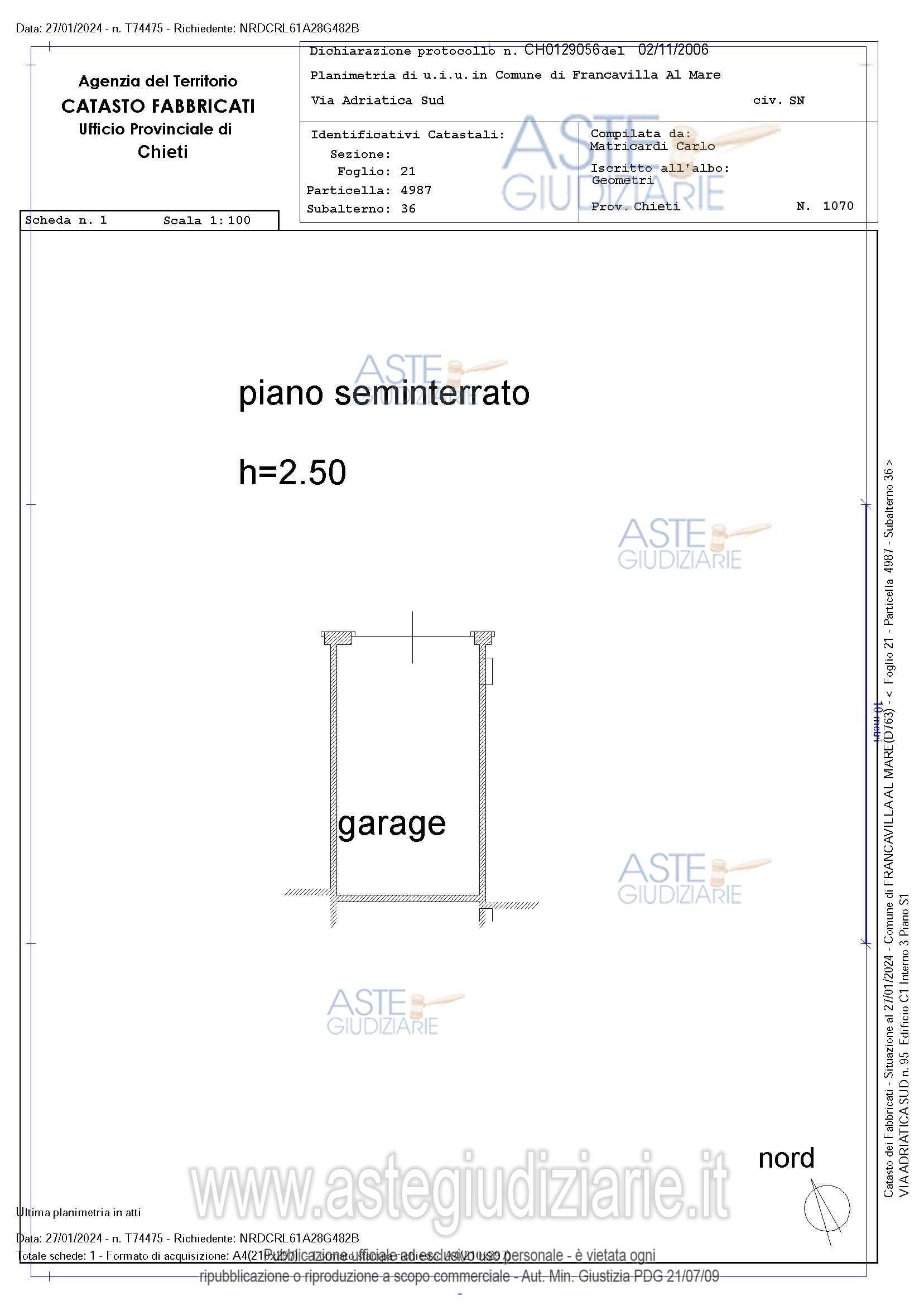 Planimetria del bene