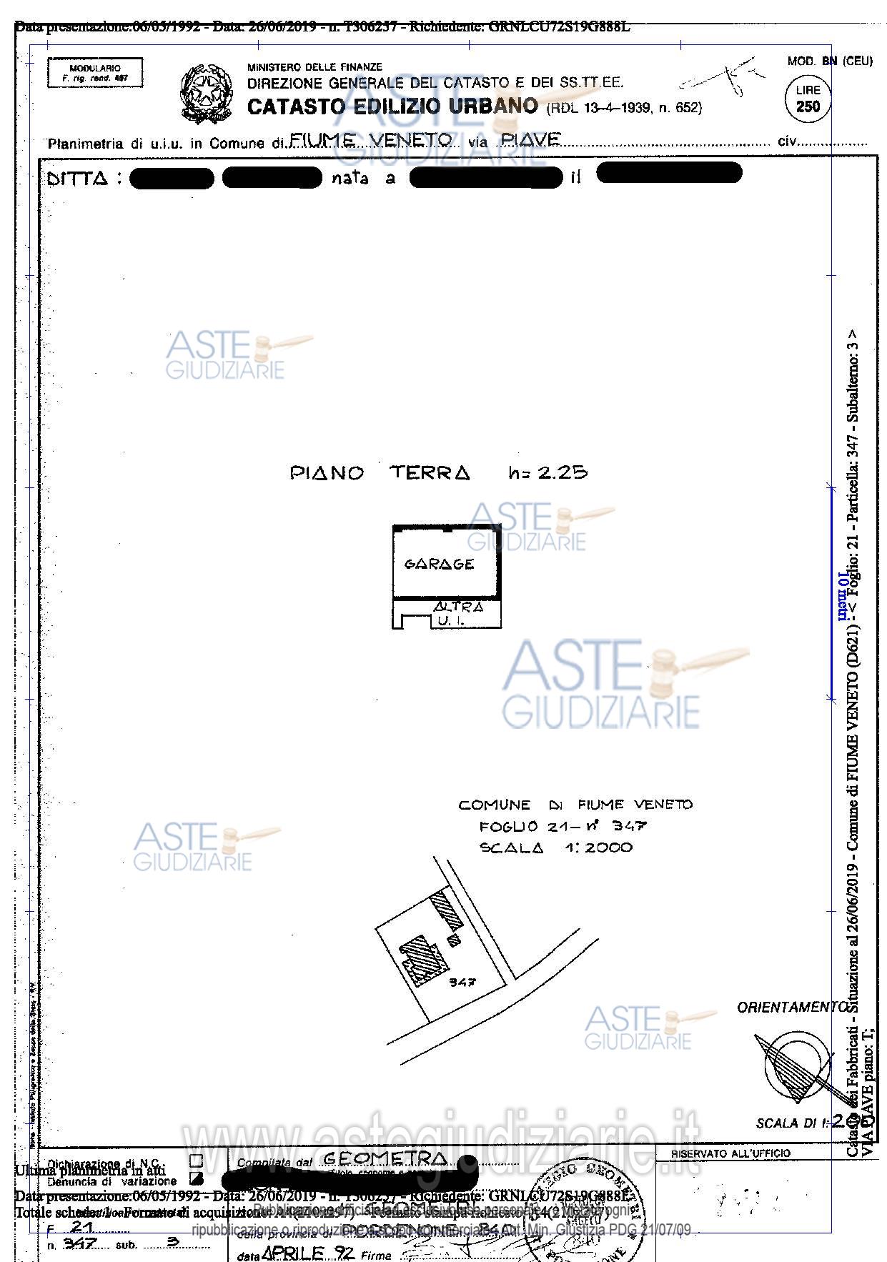 Planimetria del bene