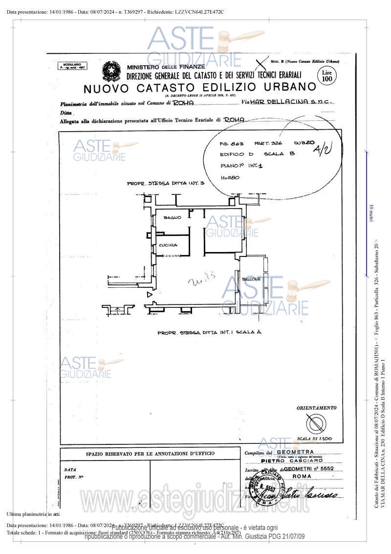 Planimetria del bene