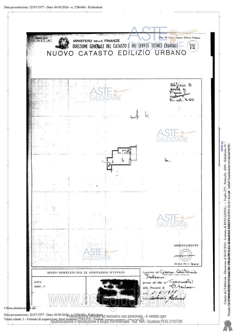 Planimetria del bene