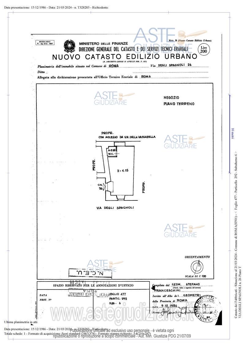 Planimetria del bene