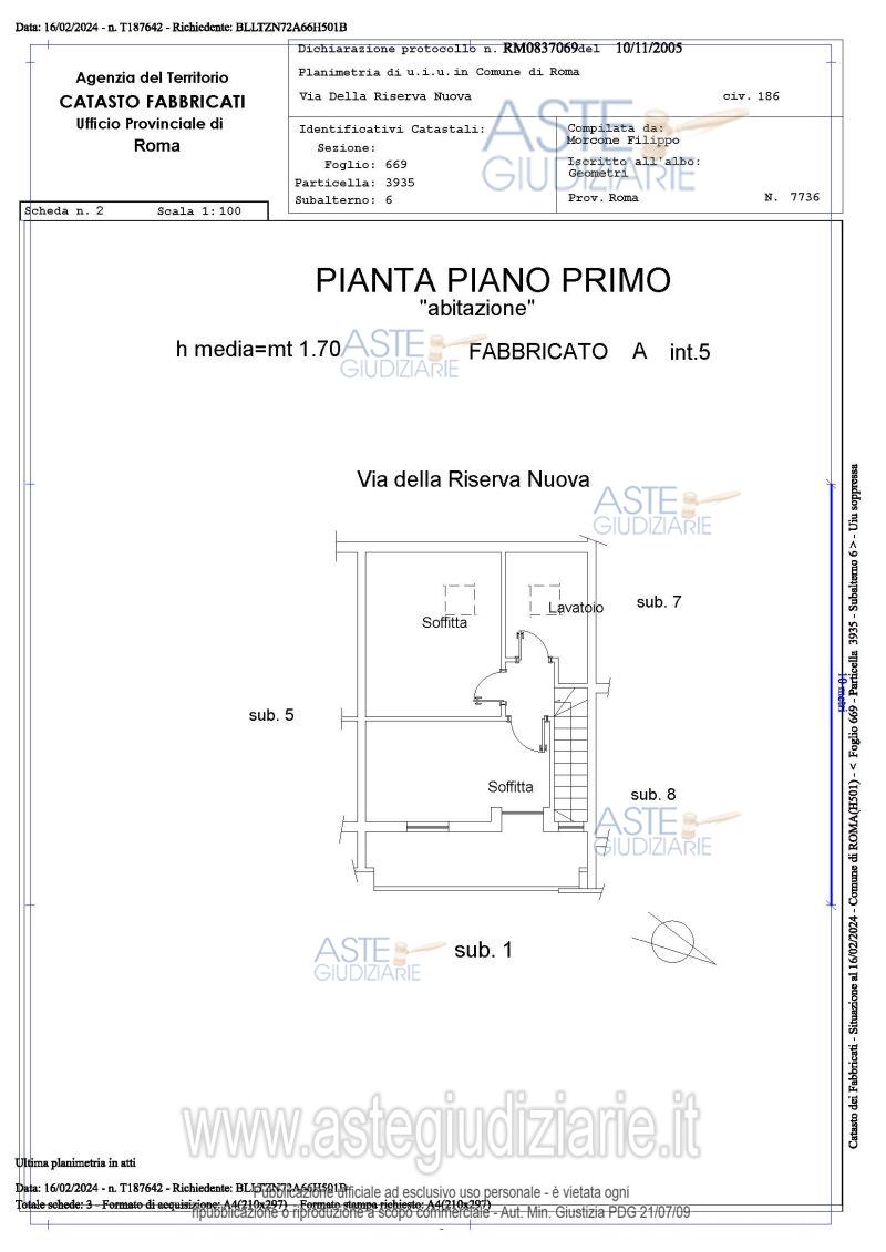 Planimetria del bene