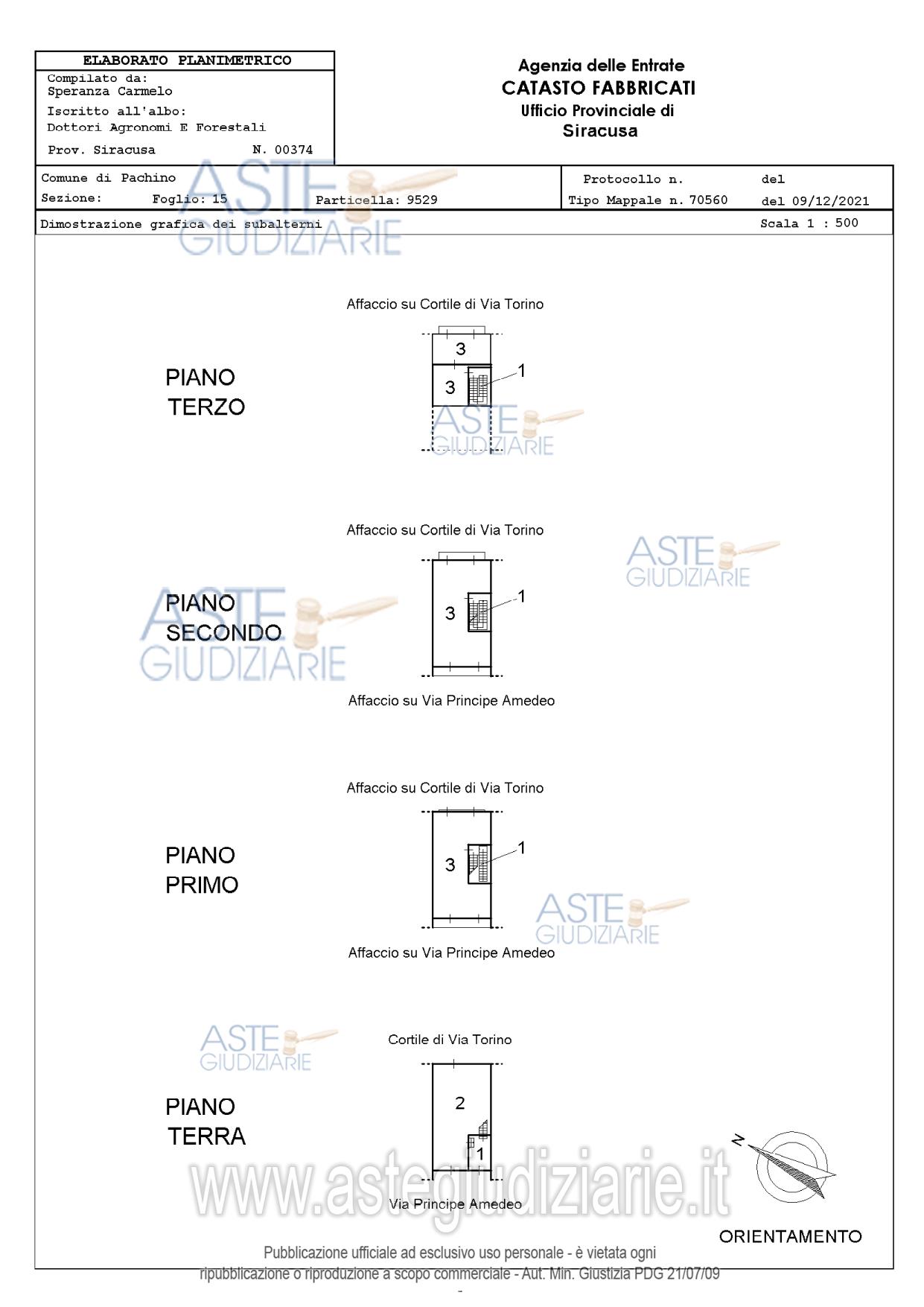 Planimetria del bene