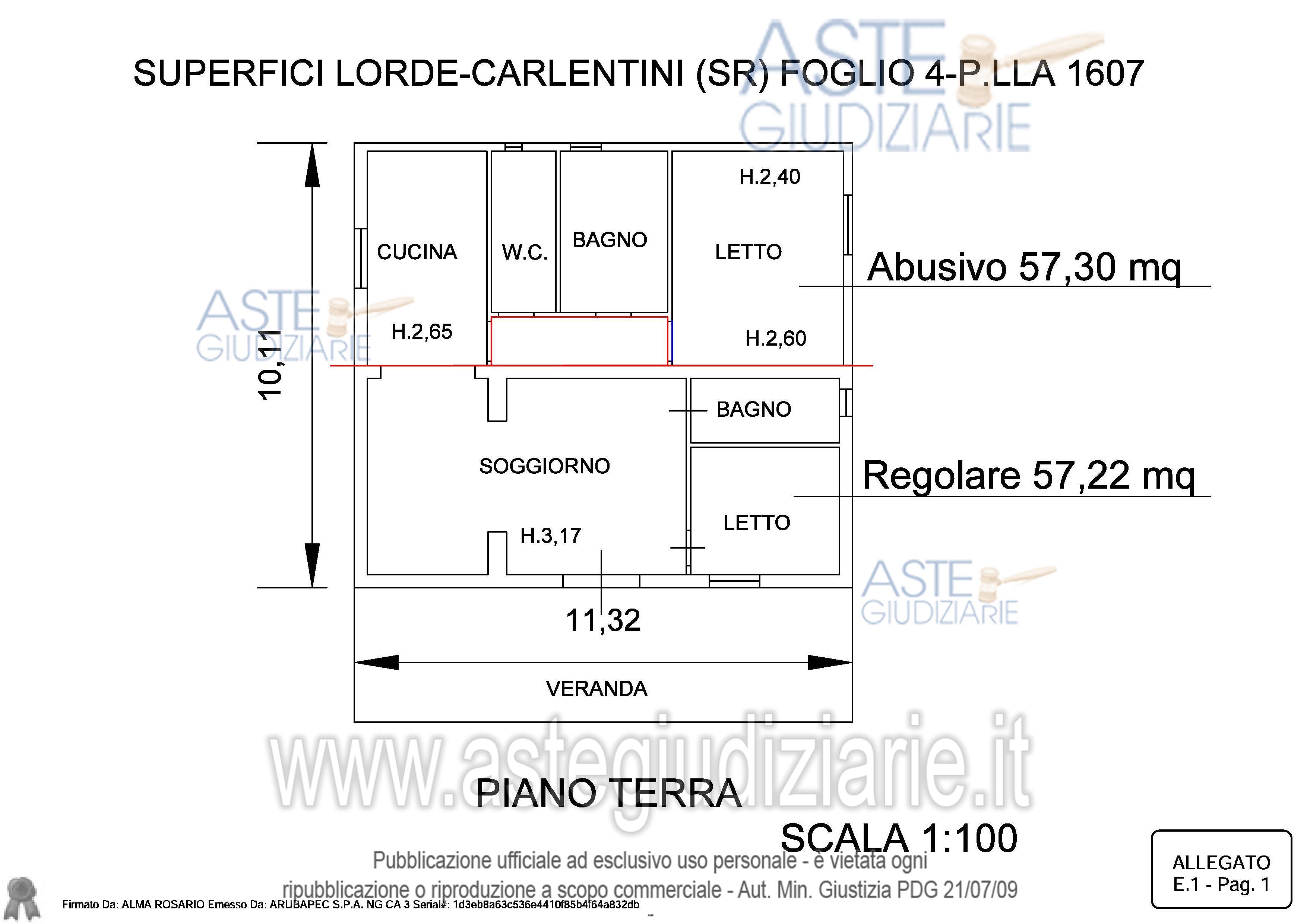 Planimetria del bene