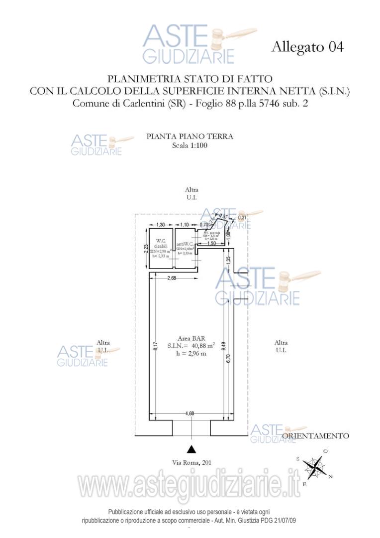 Planimetria del bene