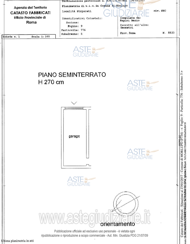 Planimetria del bene