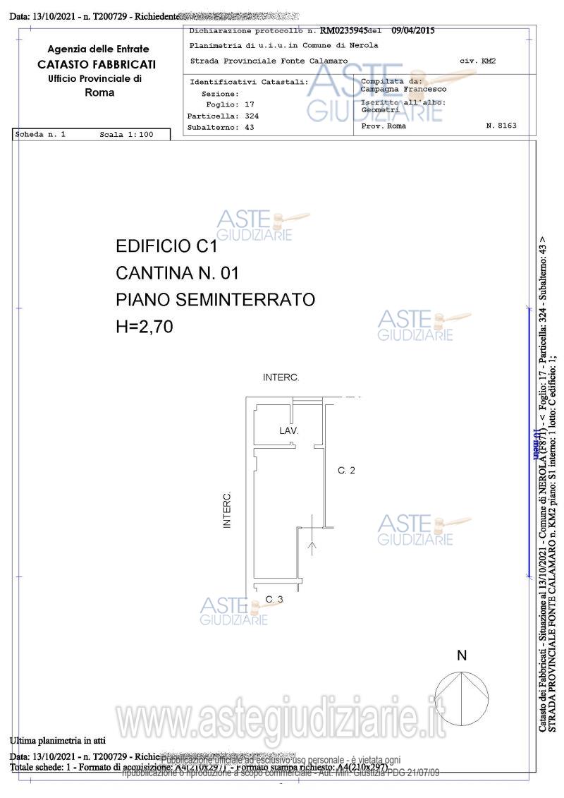 Planimetria del bene