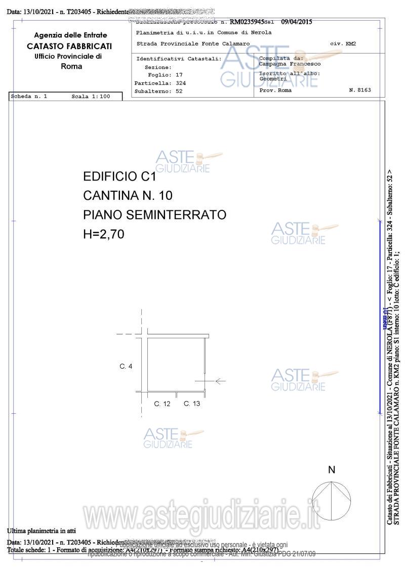 Planimetria del bene