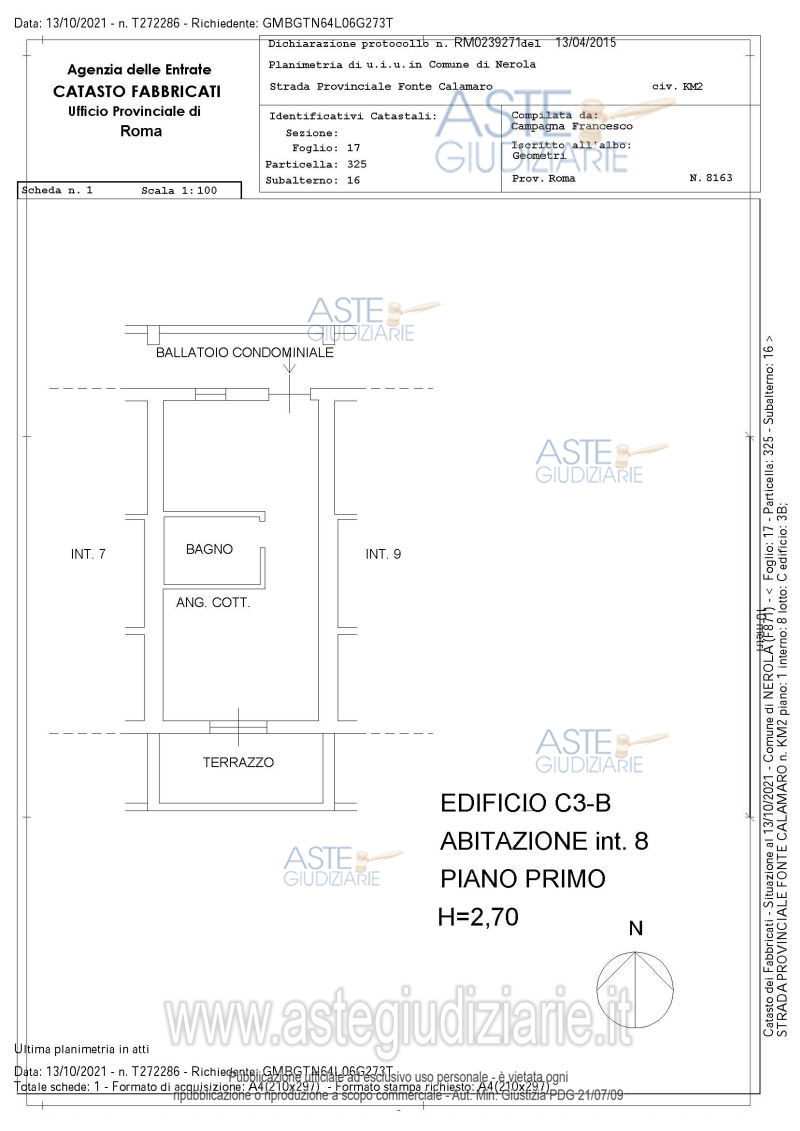 Planimetria del bene