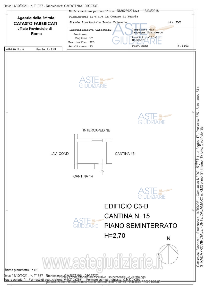 Planimetria del bene