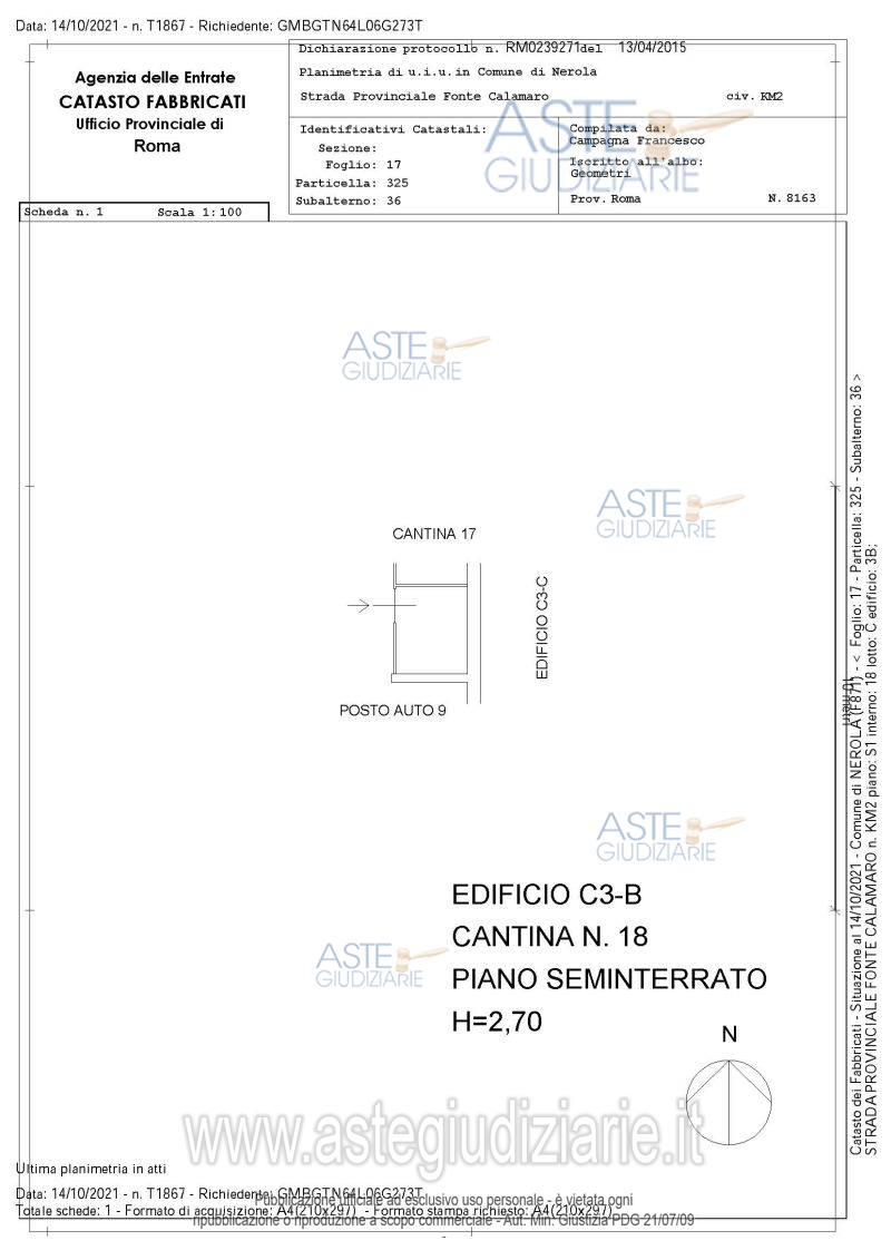 Planimetria del bene