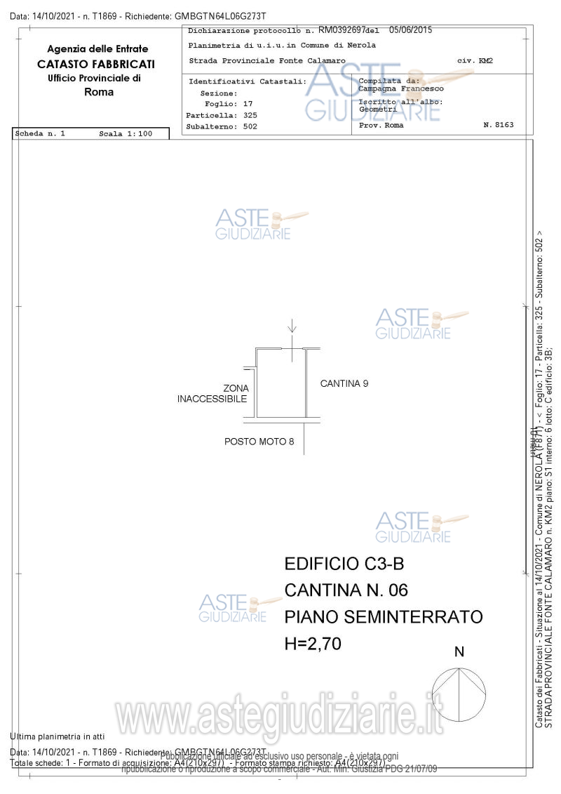 Planimetria del bene