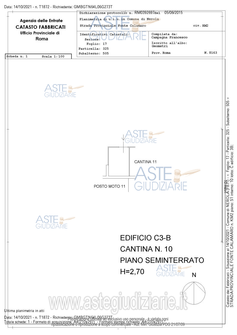 Planimetria del bene