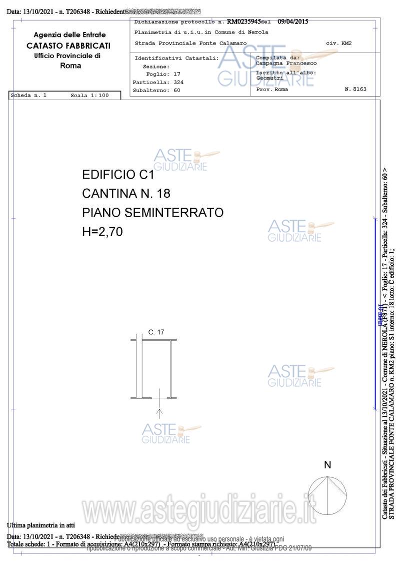 Planimetria del bene