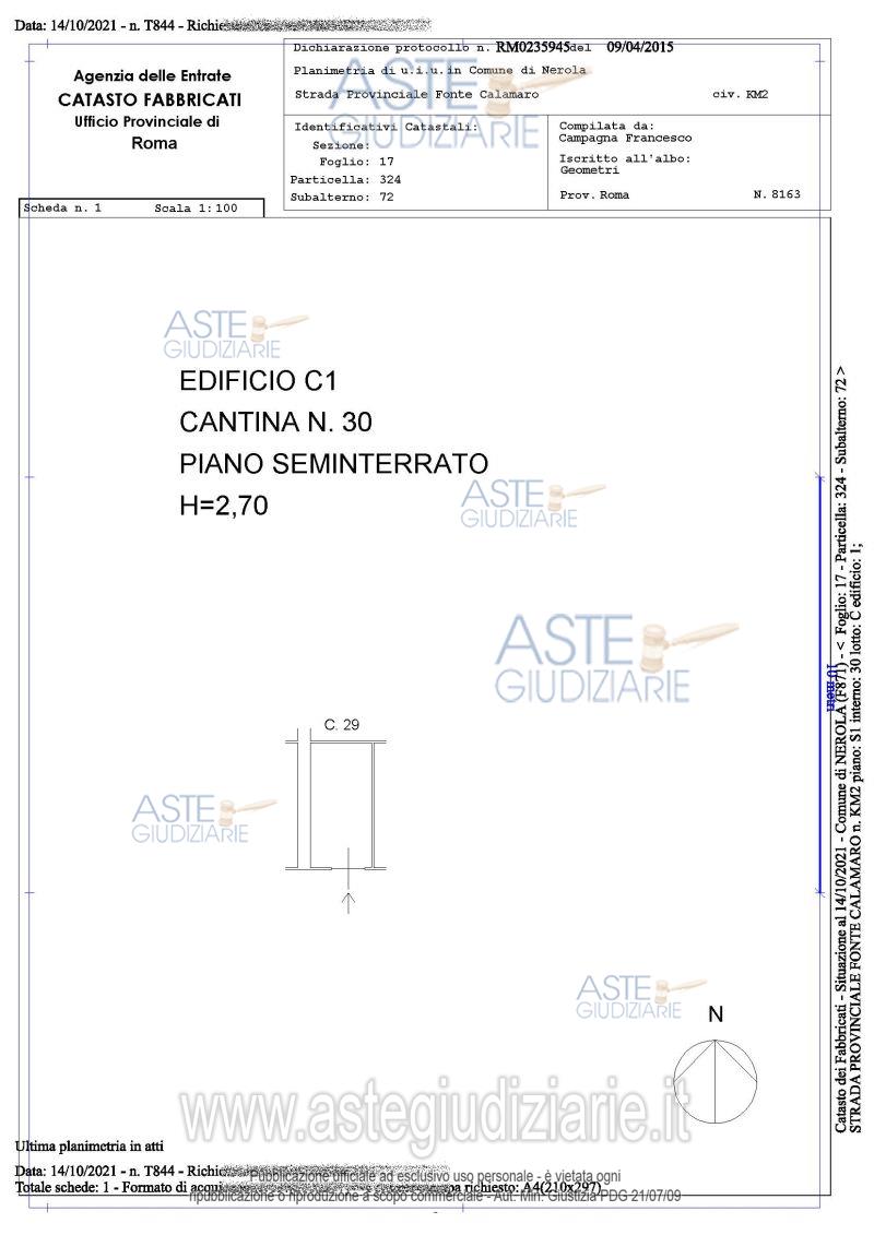 Planimetria del bene