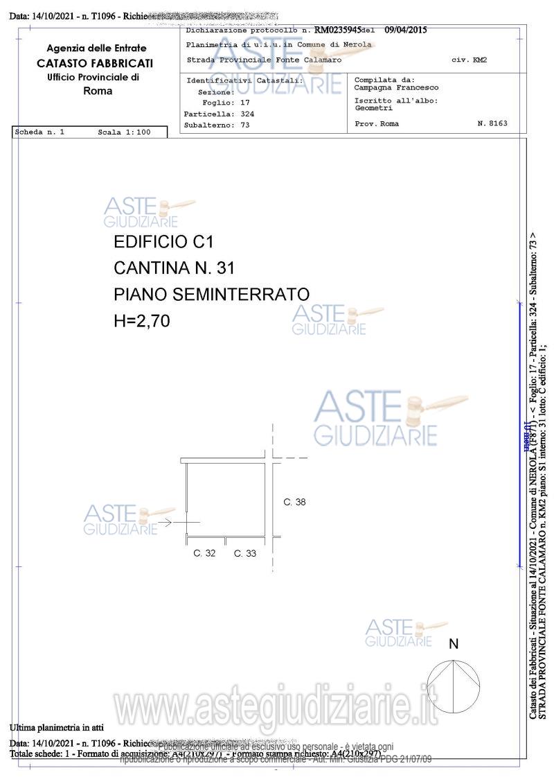 Planimetria del bene