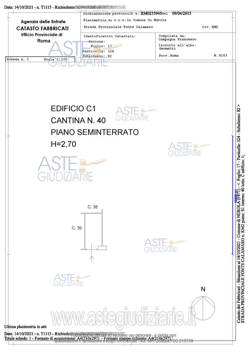 Planimetria del bene