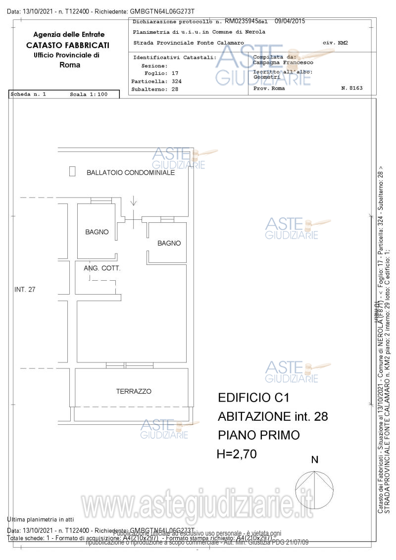 Planimetria del bene