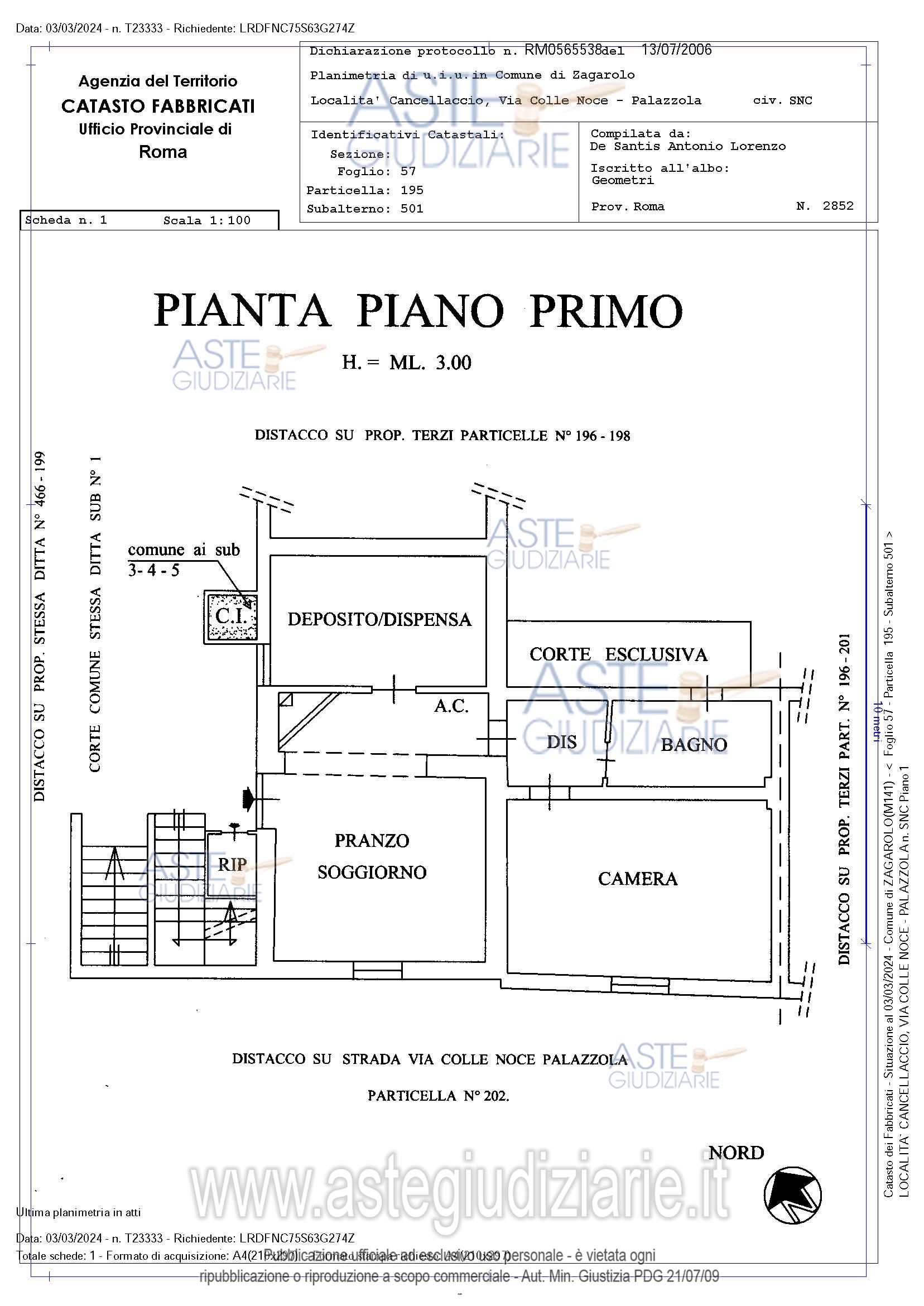 Planimetria del bene