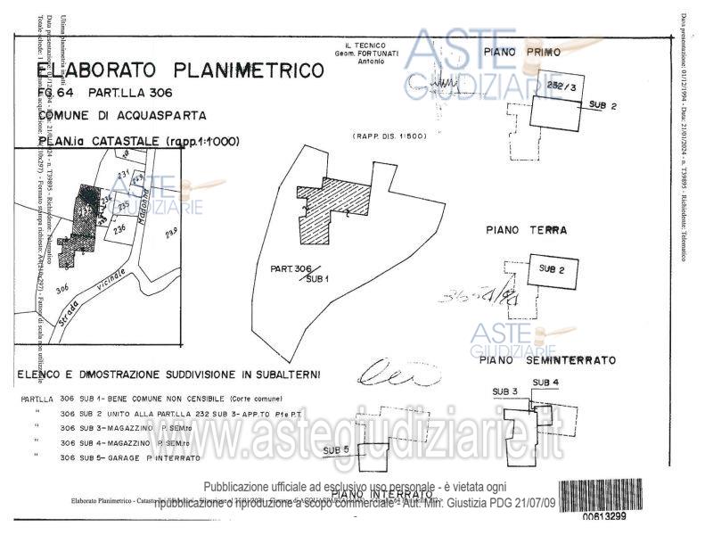 Planimetria del bene